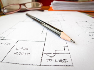 Pencil with the sketch