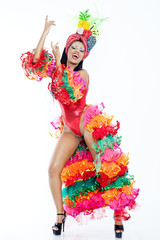 Samba Dancer wearing Carmen Miranda Costume