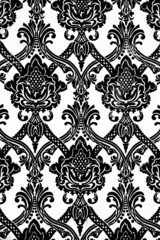 Vintage wallpaper pattern in black and white