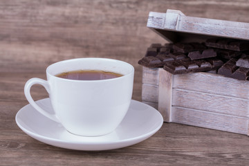cup of tea and chocolate
