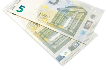 Obraz na płótnie Canvas new five euros banknote front side