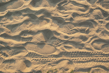 Closeup sand with footprints - 52697007