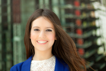 Young female executive in an urban setting