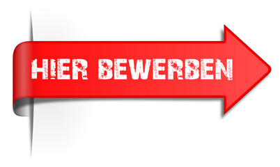 Schild Pfeil hier bewerben