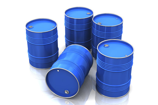 Blue metal barrels