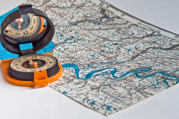 compass and a map.