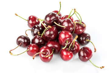Obraz na płótnie Canvas freshly harvested cherries