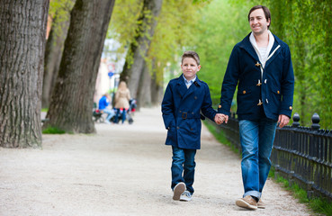 Fototapeta premium Father and son at park