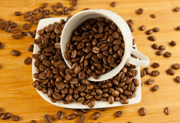 coffee beans. coffee beans in a cup.