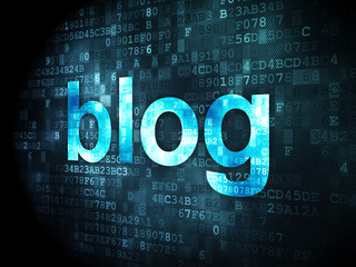 SEO web development concept: Blog on digital background