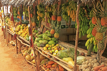 Fruit stand in small village, Samana peninsula © donyanedomam