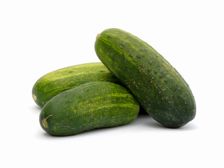 Cucumbers isolated on white