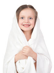 child in white towel