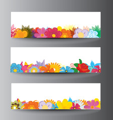 Fototapeta premium Flowers banners with place for text