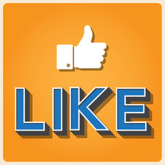 Like and thumb up Retro type font