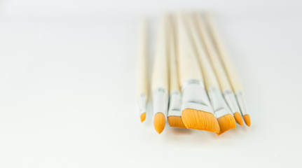 A set of watercolor brushes with various tip.