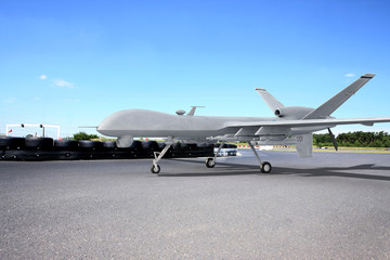 Fototapeta na wymiar Predator drone on runway