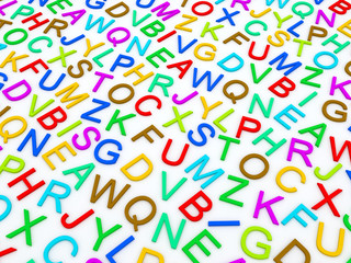 letters of the English alphabet.