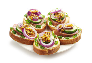 Sandwiches with sausage