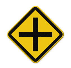 traffic sign crossing isolate on white background