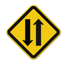 Two way traffic sign,  illustration