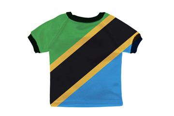 Small shirt with Tanzania flag isolated on white background