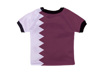 Small shirt with Qatar flag isolated on white background