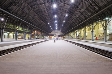 Passenger platform at the railway station