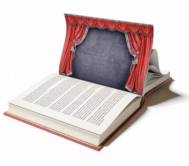 Obraz premium Theater stage as a book