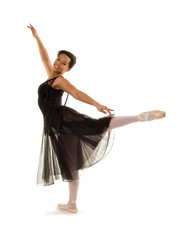 Smiling Ballerina in Arabesque