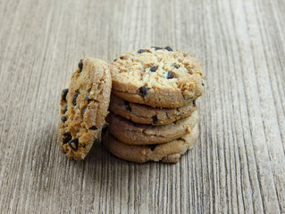 Cookies on the wooden floor.
