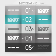 turquoise infographic five options