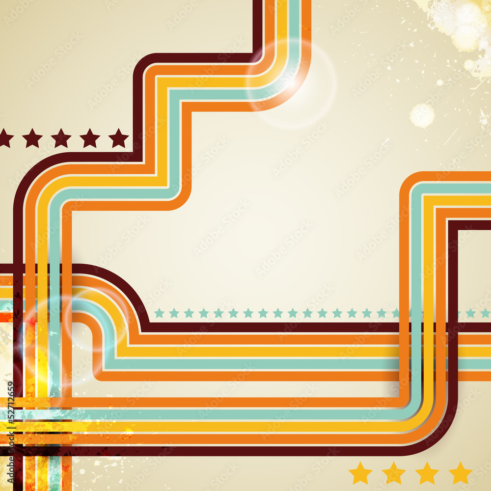 Poster abstract retro lines background