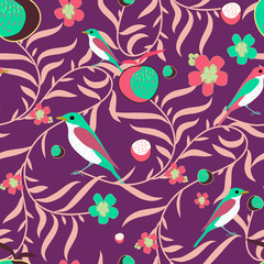 Seamless texture with fruits