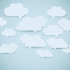 Cloud background. Abstract speech bubbles.
