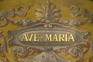 Ave Maria fresco on Rome church ceiling