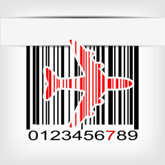 Barcode image with red strip