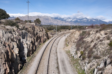 Cycling next to the railroad