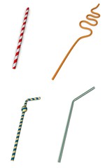 collection of 3d renders - straws