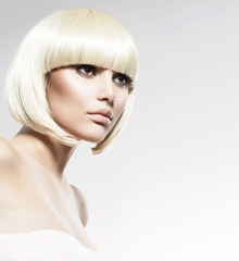 Vogue Style Beauty Fashion Model Portrait. Haircut