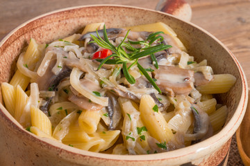 penne and mushroom sauce