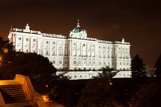  Madrid. Night view of Royal Palace