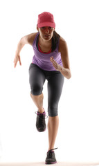 Mujer atlética en forma.Mujer corriendo,trotando.