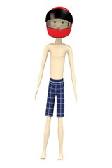 Fototapeta premium 3d render of cartoon character with helmet
