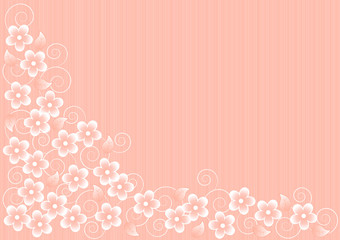 Naklejka na ściany i meble Abstract Pink Background with Flowers