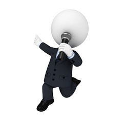 3d white people as business man