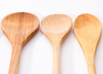 Isolated Wooden Kitchen Utensils