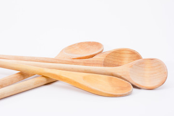 Isolated Wooden Kitchen Utensils