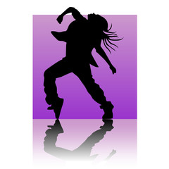 Fototapeta na wymiar Break dancer purple square