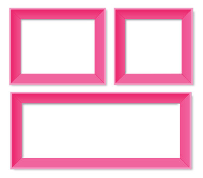Set Of Pink Photo Frames